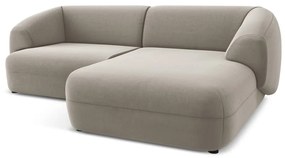 Bézs bársony sarokkanapé (jobb oldali) Moana – Makamii