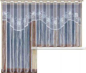 Mg Kpl Függöny Erkély spagetti Virágok zsinór 500x250 Fehér 21986