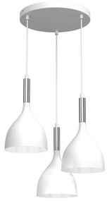 Csillár zsinóron NOAK 3xE27/15W/230V fehér/króm