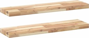 vidaXL 2 db kezeletlen tömör akácfa függőpolc 80 x 20 x 4 cm