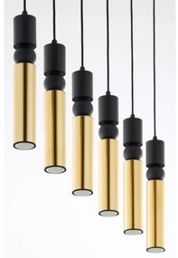 Jupiter 2008 - Csillár zsinóron ALAS 6xGU10/10W/230V arany/fekete