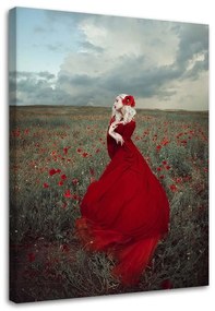 Gario Vászonkép Gótikus hölgy piros ruhában - Maryna Khomenko Méret: 40 x 60 cm
