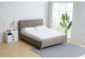 Franciaágy 140 cm Karilla (szürke + barna). 1017200