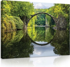 Kép 100x75 Rakotzbücke Ördöghíd Kromlau Németország tükröződés a vízben