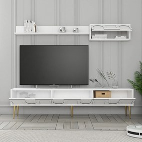 TV szekrény Lyon 2 - Fehér, Arany