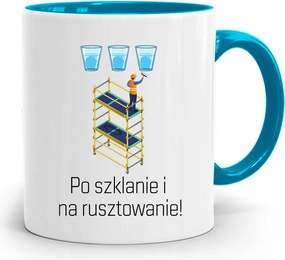 Kék Építős Bögre Üvegre És Grillrácsra, fényképes nyomtatással