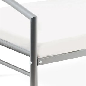 Fém Egyszemélyes Ágy 94×207 cm, Ezüst. BED-1900 SIL
