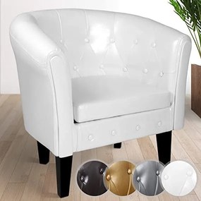 MIADOMODO Fotel Chesterfield Fehér 58 x 71 x 70 cm