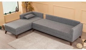 KORFU L-alakú sarokülőgarnitúra, szürke, balos
