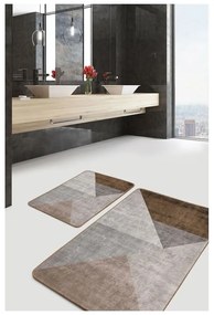 Szürke-barna bársony fürdőszobai kilépő szett 2 db-os 60x100 cm – Mila Home