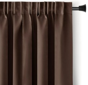 Restilo Blackout Oxford Pleat függöny, sötétbarna, 140 x 245 cm