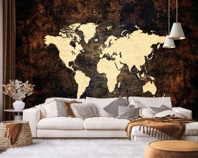 Gario Fotótapéta Világtérkép barna színben Anyag: Vlies, Méret: 300 x 210 cm