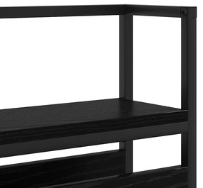 Tároló fejtámla polcokkal tárolóval Musta tammi 120 cm Faanyag