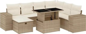 vidaXL 8 részes bézs polyrattan kerti ülőgarnitúra párnával