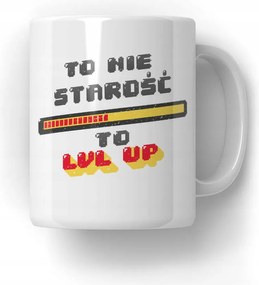 Születésnapi bögre Level Up Születésnapi ajándék Ajándék 18-99