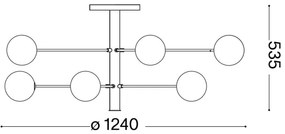 Ideal Lux - LED Csillár rúdon COSMOPOLITAN 10xG9/3W/230V átm. 124 cm fekete