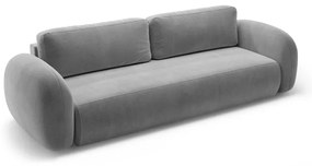 Sötétszürke bársony kinyitható-tárolóhelyes kanapé 262 cm Tonale – Cosmopolitan Design