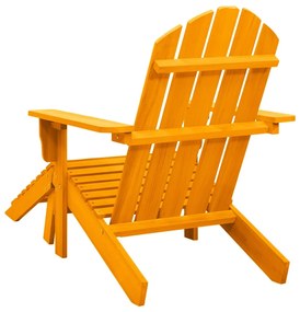 Narancssárga tömör fenyőfa kerti Adirondack szék zsámollyal