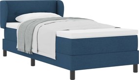vidaXL Boxrugós ágy matracmal fejtámlával Kék 90 x 200 cm szövet