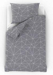 Kvalitex Nordic Grid ágyneműhuzat pamut szürke, 140 x 200 cm, 70 x 90 cm
