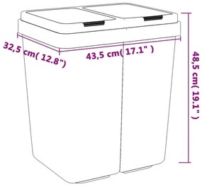 fehér dupla szemeteskuka 2x25 L
