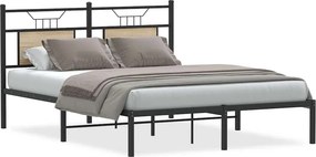 vidaXL sonoma tölgy színű szerelt fa ágykeret matrac nélkül 140x190 cm