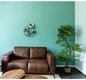 STILISTA Fali kerek polc 48 x 48 x 12 cm sötét fa