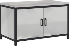 vidaXL Konyhai Tárolás polcokkal tárolóval Ezüst 60 x 50 x 92 cm Acél