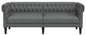 Chesterfield kanapé Sötétszürke 201.5 x 74.5 x 74.5 cm szövet
