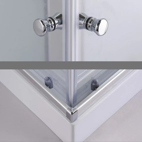 Stuxi Genova 90x90 cm szögletes két tolóajtós fehér hátfalas zuhanykabin 5 mm üveggel zuhanytálcával és csapteleppel