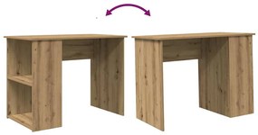 kézműves tölgy színű szerelt fa íróasztal 100x55x75 cm