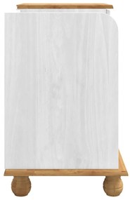 Bejárati tároló pad ASKIM Fehér 100x39x62 cm Masszív fa Fenyő