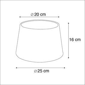 Fekete pamut lámpabúra arany belsővel 25/20/16