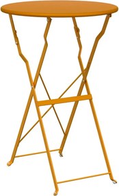 vidaXL Bisztróasztal Mustár Ø 50 x 71 cm Porfestett acél