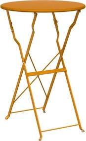 vidaXL Bisztróasztal Mustár Ø 50 x 71 cm Porfestett acél