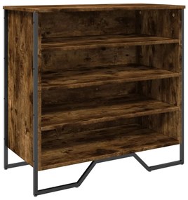füstös tölgy színű szerelt fa cipőszekrény 80 x 38 x 78 cm