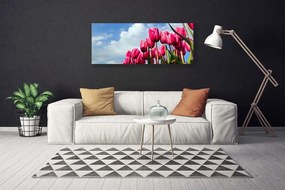 Vászonfotó Tulipán Fal 140x70 cm