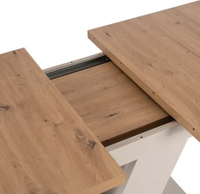 Modern bővíthető étkezőasztal CLARK 120–160 cm artisan tölgy kasmír