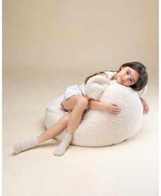 Krémszínű buklé gyerek babzsákfotel Bear – Wigiwama