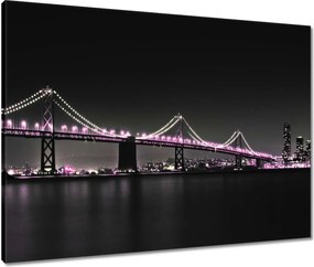 Vászonkép 80x60 Híd Lila fények