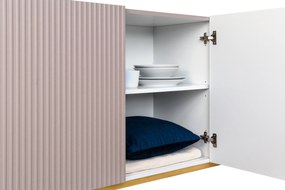 Nicole 200 cm komód - antik rózsaszín MDF / arany lábak