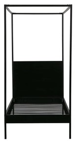 Fekete fém egyszemélyes ágy ágyráccsal 90x200 cm Dani – WOOOD