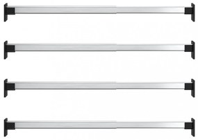 4 db ezüst teleszkópos gardróbsín 58-100 cm