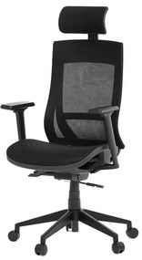 Fekete Hálós Irodai Szék, Szinkron Mechanikával. KA-W002 BK