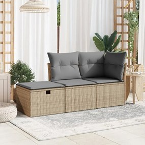 vidaXL bézs polyrattan kerti szék párnával 55 x 55 x 37 cm