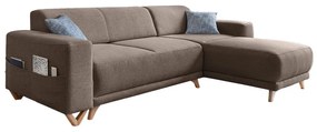 Barna kinyitható-tárolóhelyes sarokkanapé Classy Sophie – Miuform