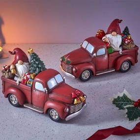 Karácsonyi skandináv manó figura autóban 22 cm
