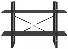 kétszintes szürke szerelt fa könyvszekrény 100 x 30 x 70 cm