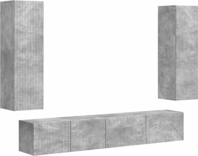 vidaXL TV szekrény garnitúra 3 pcs Beton Szürke Faanyag
