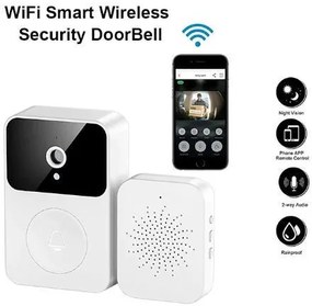 SmartCom Okos vezetéknélküli kapucsengő beltéri vevővel,fehér szín FB0083